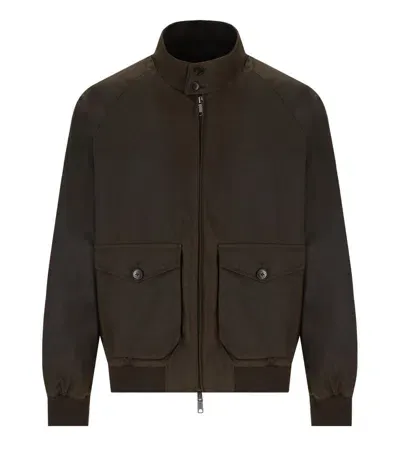 Baracuta G9 Waxed Pocket Military Green Bomber Jacket