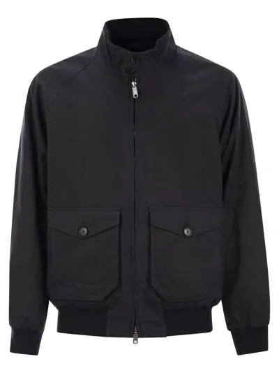 Baracuta G9 Waxed Pocket Cotton Jacket In Navy