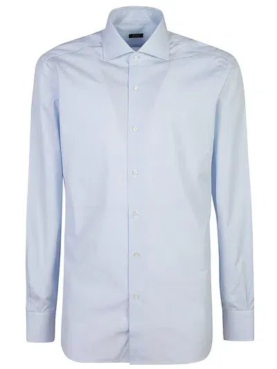 Barba Striped Shirt With Tailored Fit And Premium Fabric In Blue