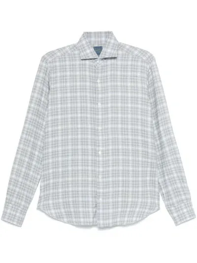 Barba Checked Shirt In Blue