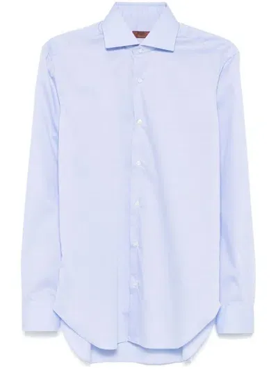 Barba Cotton Shirt In Blue