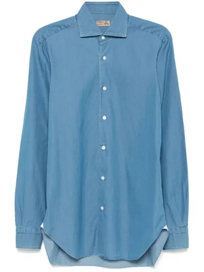 Barba Denim Shirt In Blue