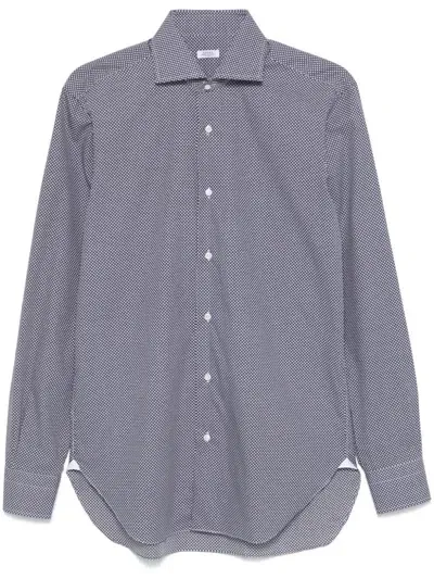 Barba Geometric-pattern Shirt In Blue