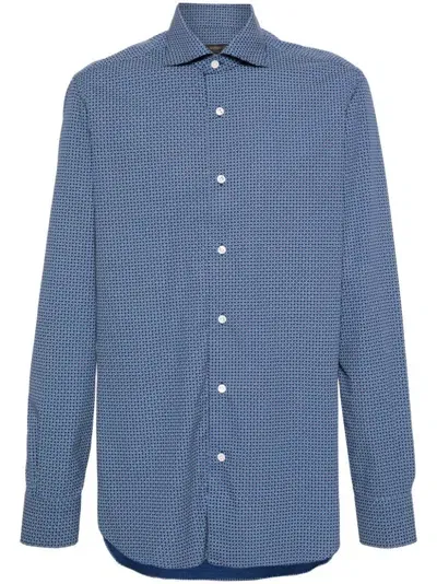 Barba Graphic-print Shirt In Blue