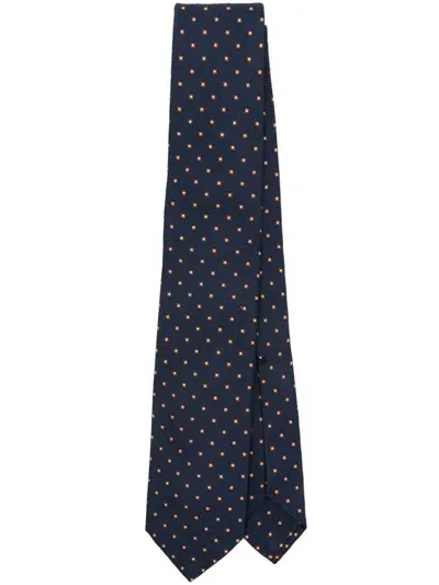 Barba Graphic-print Tie In Blue