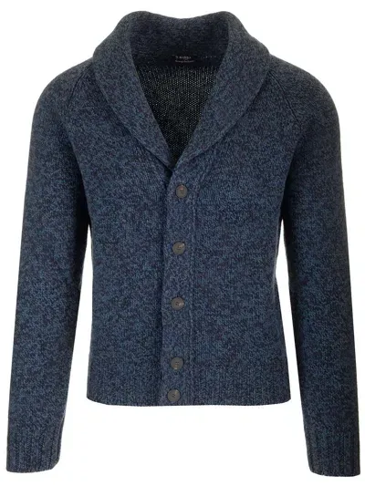 Barba Napoli Cardigan In Pure Virgin Wool In Blue