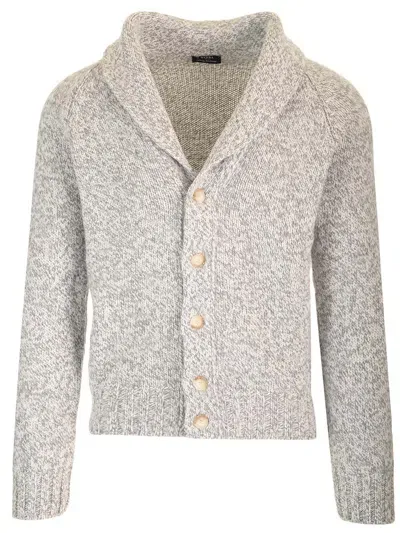 Barba Napoli Cardigan In Pure Virgin Wool In Grey