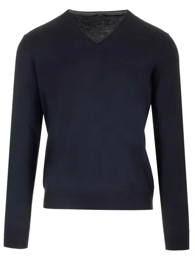 Barba Napoli Merino Wool Sweater In Blue