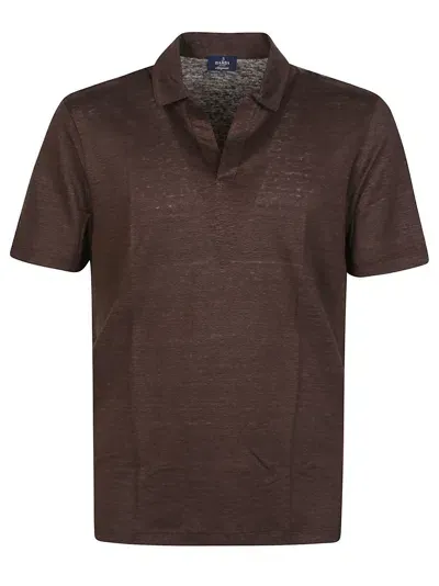 Barba Napoli Short Sleeve Polo Shirt In Brown