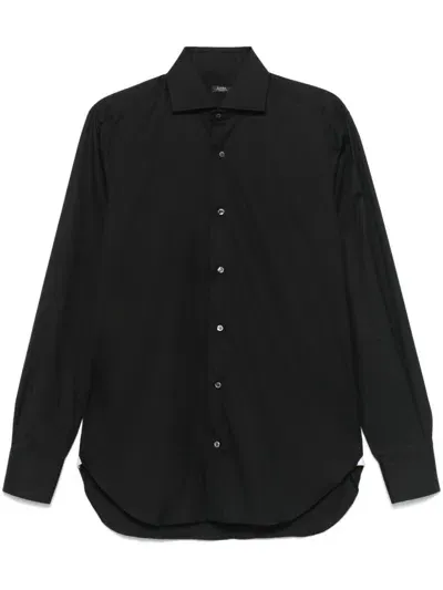 Barba Poplin Shirt In 黑色