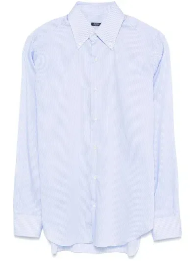 Barba Striped Shirt In Blue