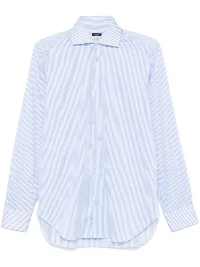 Barba Striped Shirt In Blau