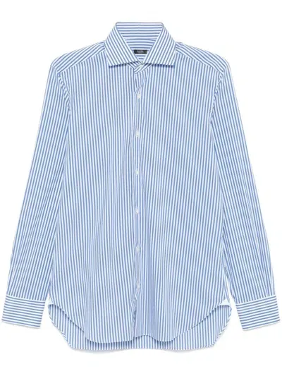 Barba Striped Shirt In Blue