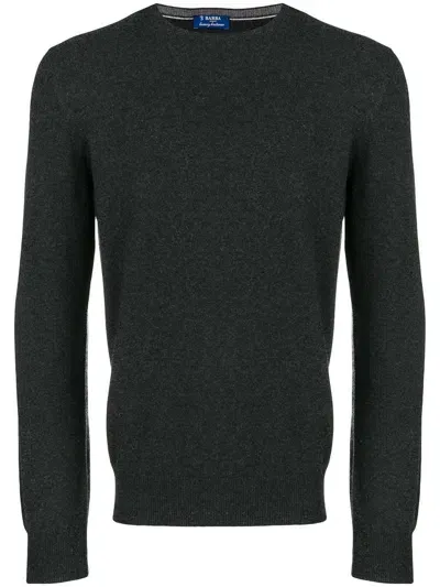 Barba Classic Crew Neck Sweater With Refined Texture And Versatile Style In Black