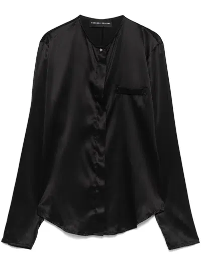 Barbara Bologna Satin Shirt In Schwarz