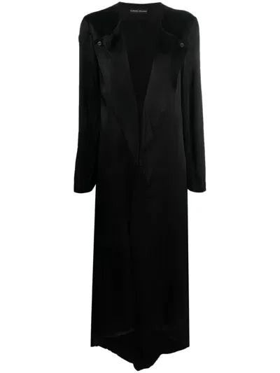 Barbara Bologna V-neck Long-sleeved Maxi Coat In Black