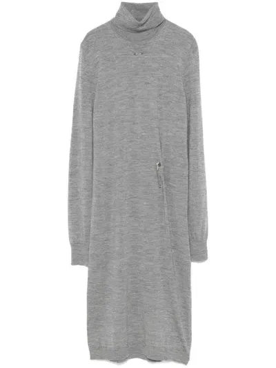 Barbara Bui Safety-pin Midi Dress In Grey