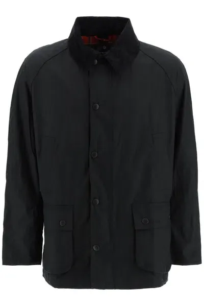 Barbour Ashby Wax Jacket In Nero