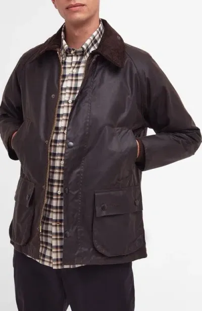 Barbour Bedale Water Resistant Wax Cotton Jacket In Rustic