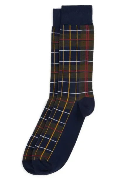 Barbour Blyth Plaid Cotton Blend Socks In Classic Tartan