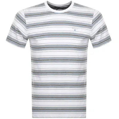 Barbour Boldron Stripe T Shirt White In Gray