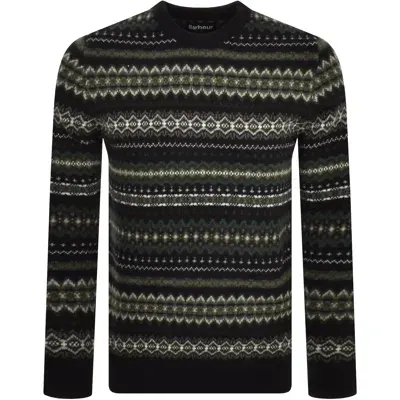 Barbour Case Fairisle Crew Neck Jumper Black