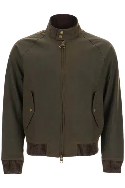 Barbour Cino\n\nwaxed Cotton Bomber Door In Olive (green)