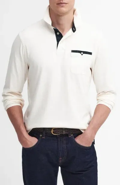 Barbour Corpatch Long Sleeve Polo In Whisper White