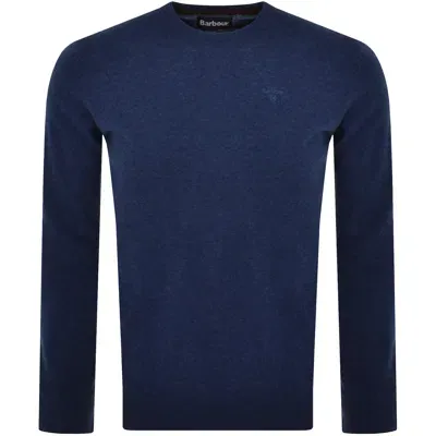 Barbour Essential Lambswool Crew Jumper Blue