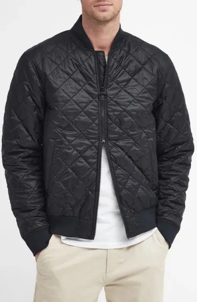 Barbour Galento Quilted Bomber Jacket In Black