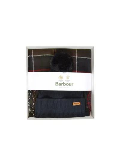 Barbour Gift Set Berretto E Sciarpa Fantasia Tartan In Tn11