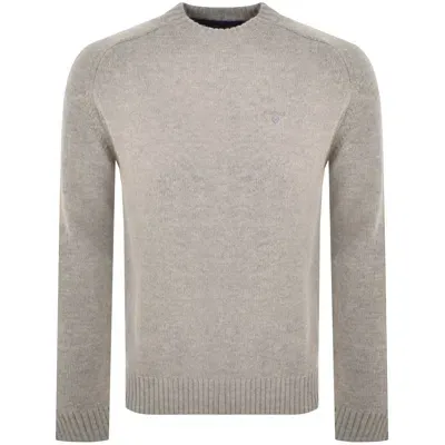 Barbour Grangetown Merino Crew Jumper Grey In Neutral