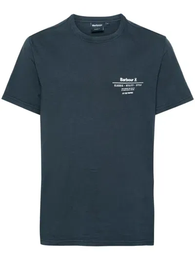 Barbour Logo-print Cotton T-shirt In Blue