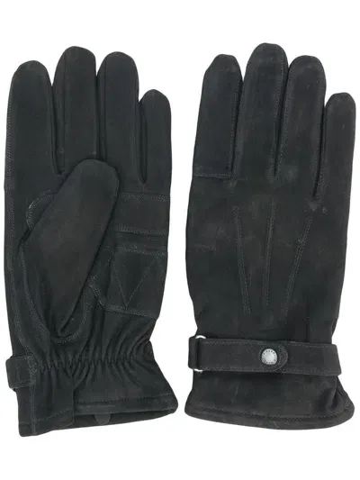 Barbour Insulated Leather Gloves. In Black