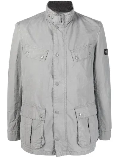 Barbour International Logo-patch Lightweight Jacket In Grey