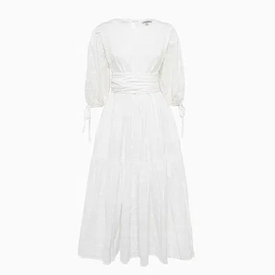 Barbour Kelburn Midi Tiered Dress In White