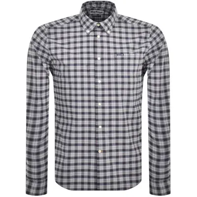 Barbour Lomond Tailored Tartan Shirt Navy In Black