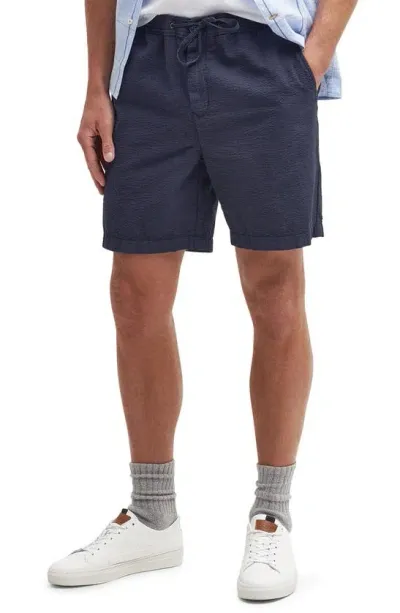 Barbour Melbury Mens Seersucker Shorts In Navy