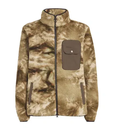 Barbour Moor Fleece In Khaki Print