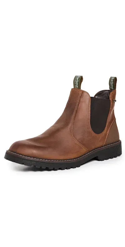 Barbour Patton Chelsea Boots Teak