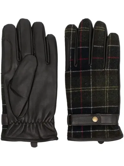 Barbour Plaid Wool Gloves In Multicolour