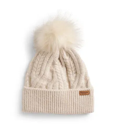 Barbour Pom-pom Elsdon Beanie In Ivory