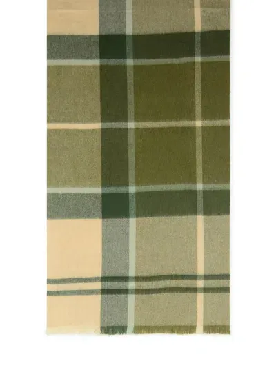 Barbour Rosefield Green Wool Scarf