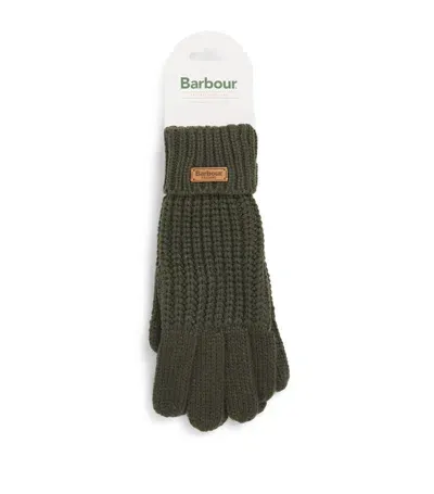 Barbour Saltburn Womens Knitted Gloves In Olive