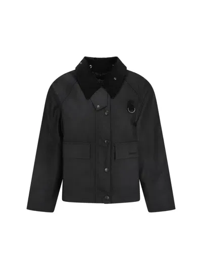 Barbour Spey Wax Down Jacket In Schwarz