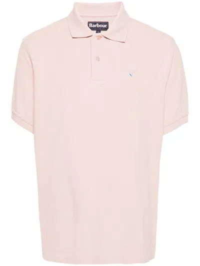 Barbour Mens Sports Polo Shirt In Pink Quartz