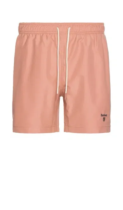 Barbour Staple Logo 5 Swim Short In Pink Clay