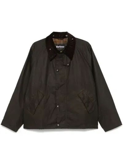 Barbour Transport Wax Jacket In Black