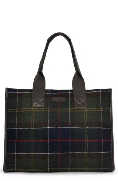 Barbour Turnberry Tartan Plaid Wool Blend Tote In Classic Tartan