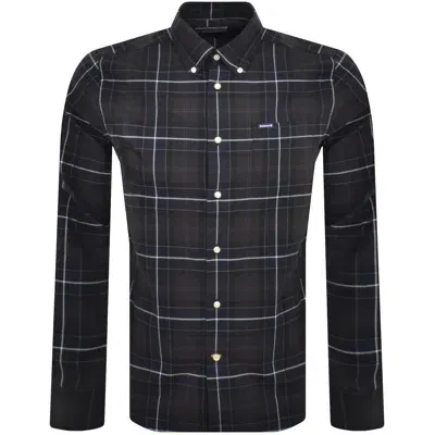 Barbour Wetheram Long Sleeved Shirt Navy In Brown